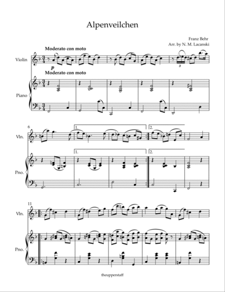 Alpenveilchen Violin Solo scores gallery preview page 2