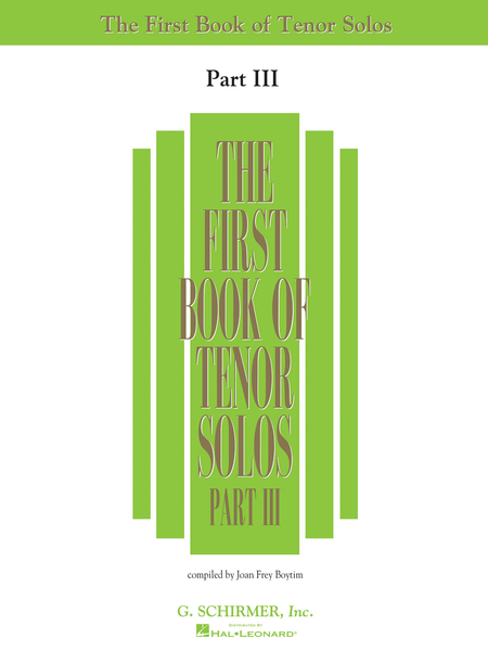 The First Book of Tenor Solos - Part III (Book only)