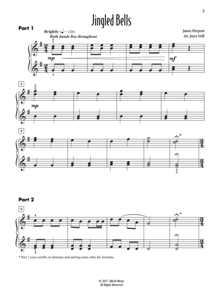 Jingled Bells - Piano Trio (1 Piano, 6 Hands)