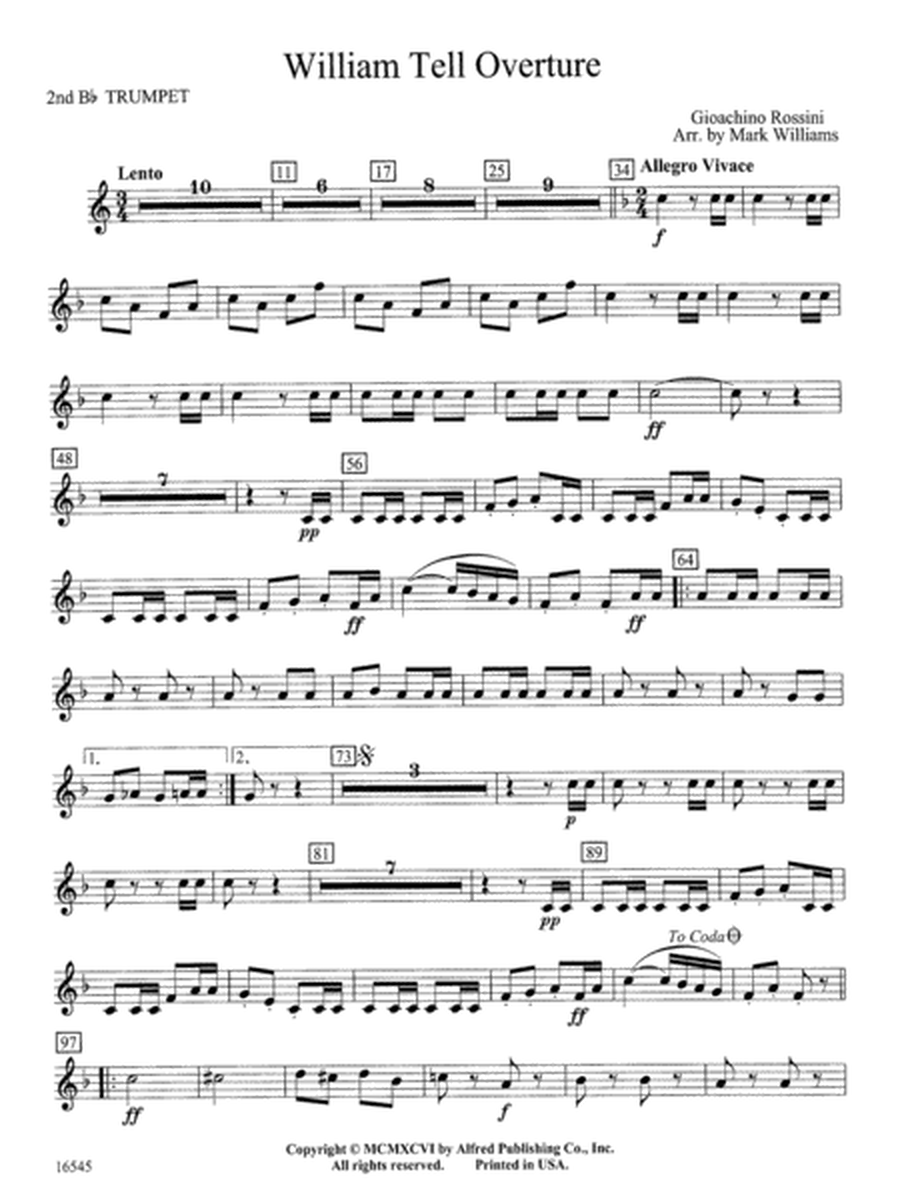 William Tell Overture: 2nd B-flat Trumpet