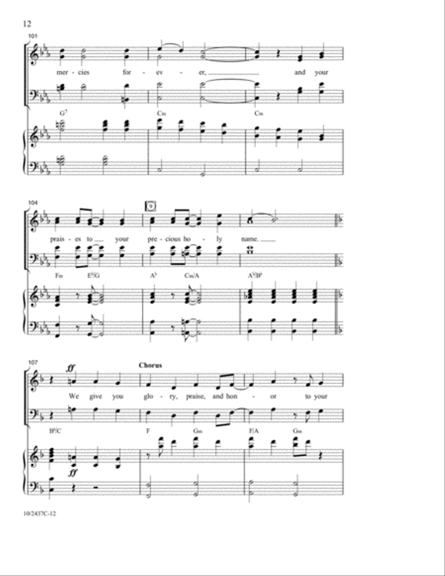 Glory, Praise and Honor Glory, Praise and Honor 4-Part scores gallery preview page 11