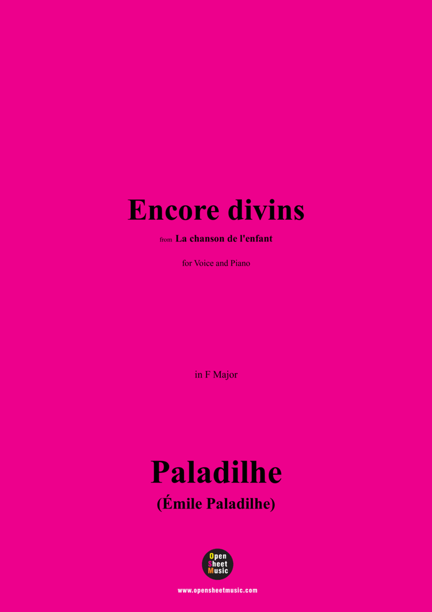 Paladilhe-Encore divins,from 'La chanson de l'enfant',in F Major