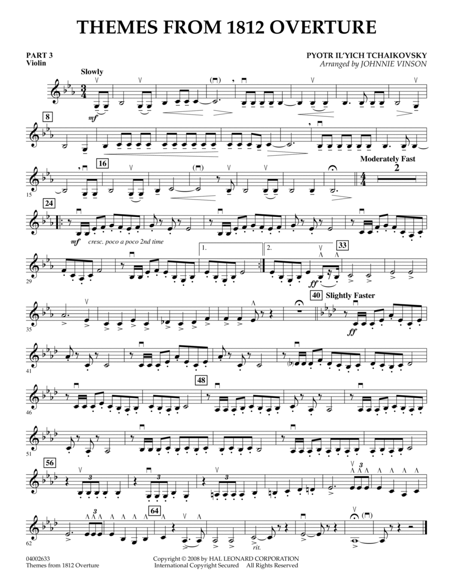 Themes from 1812 Overture - Pt.3 - Violin