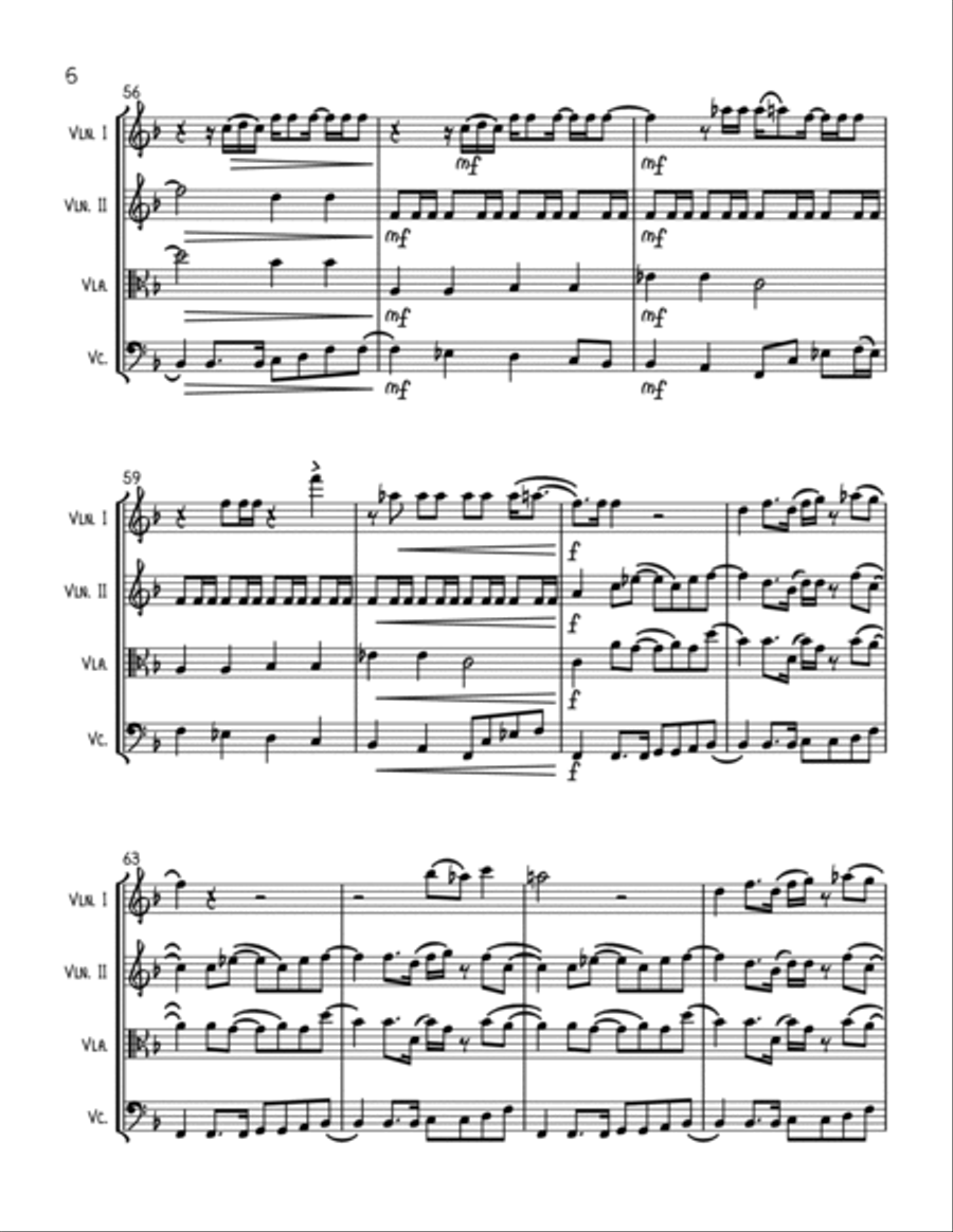 Signed, Sealed, Delivered I'm Yours String Quartet scores gallery preview page 6