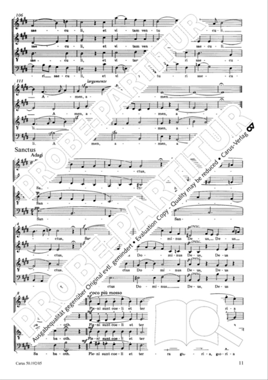 Mass in E major (Missa in E) 4-Part scores gallery preview page 12