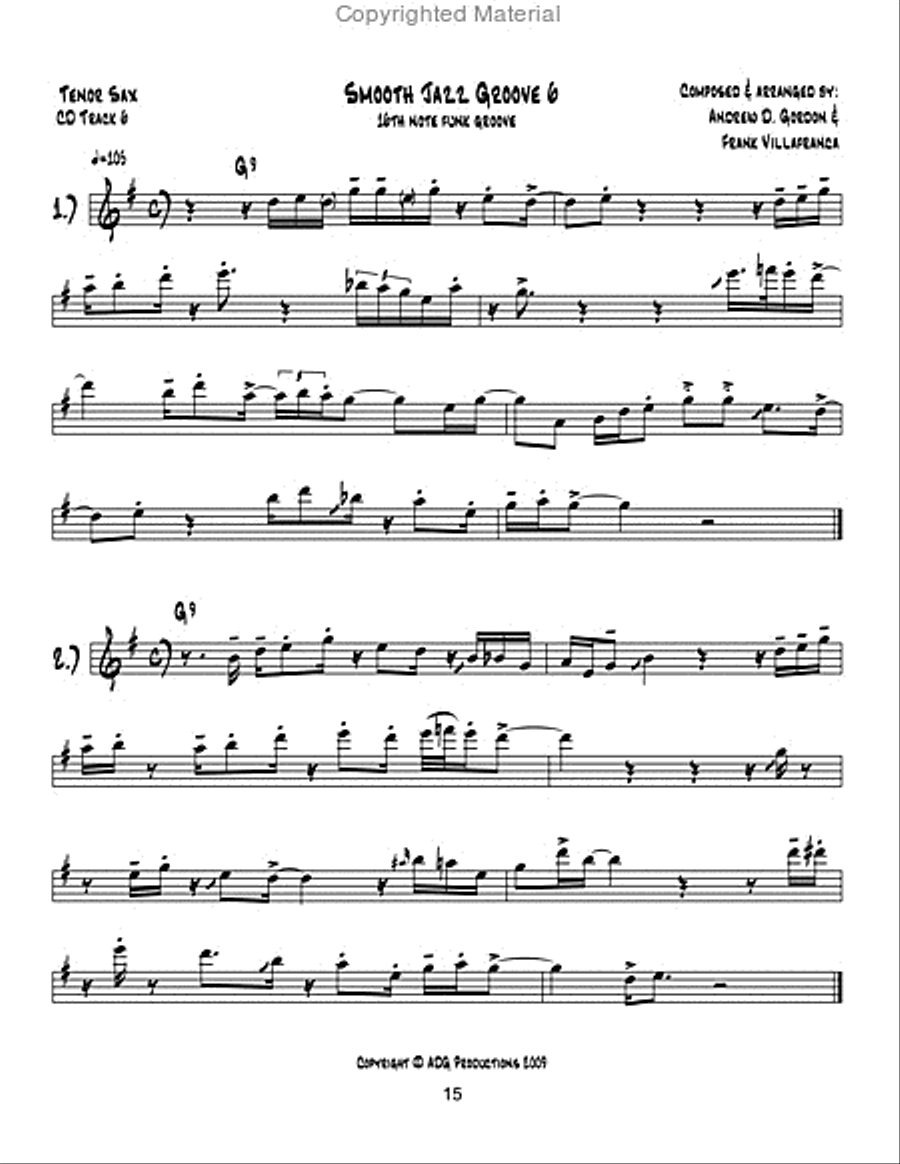Ultra Smooth Jazz Grooves For Bb tenor saxophone (Book/CD) Tenor Saxophone scores gallery preview page 2