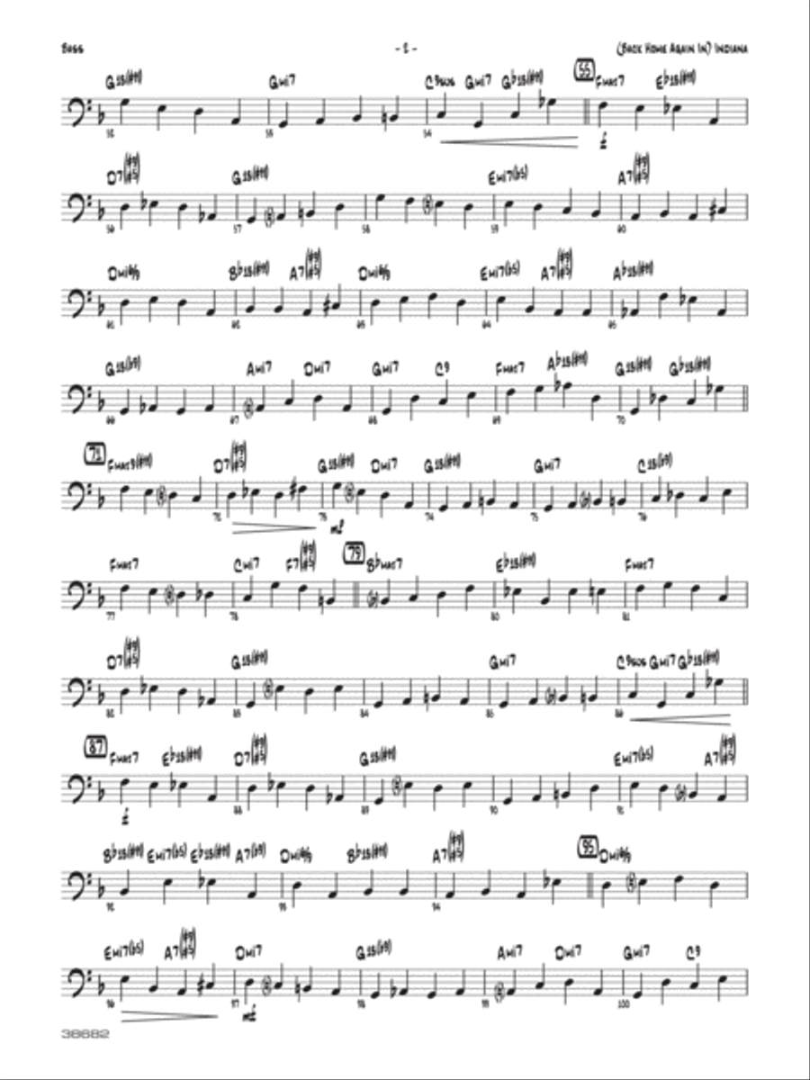 (Back Home Again In) Indiana: String Bass Jazz Ensemble scores gallery preview page 2