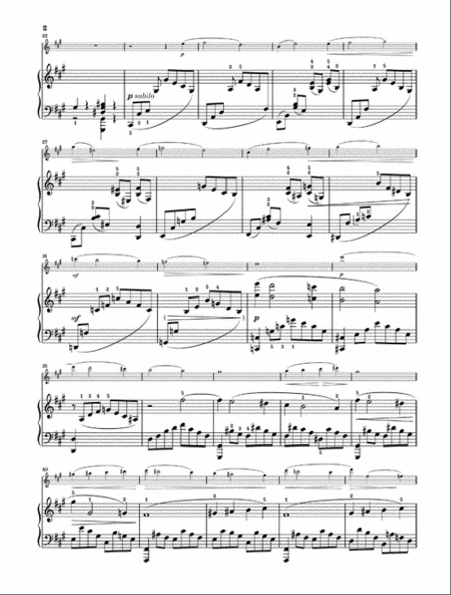 Sonata No. 1 in A Major, Op. 13 for Violin and Piano Violin Solo scores gallery preview page 3