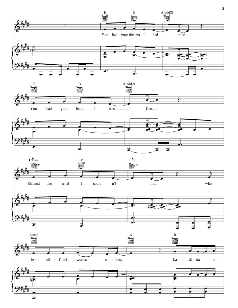 Two Worlds Collide Piano, Vocal, Guitar scores gallery preview page 3