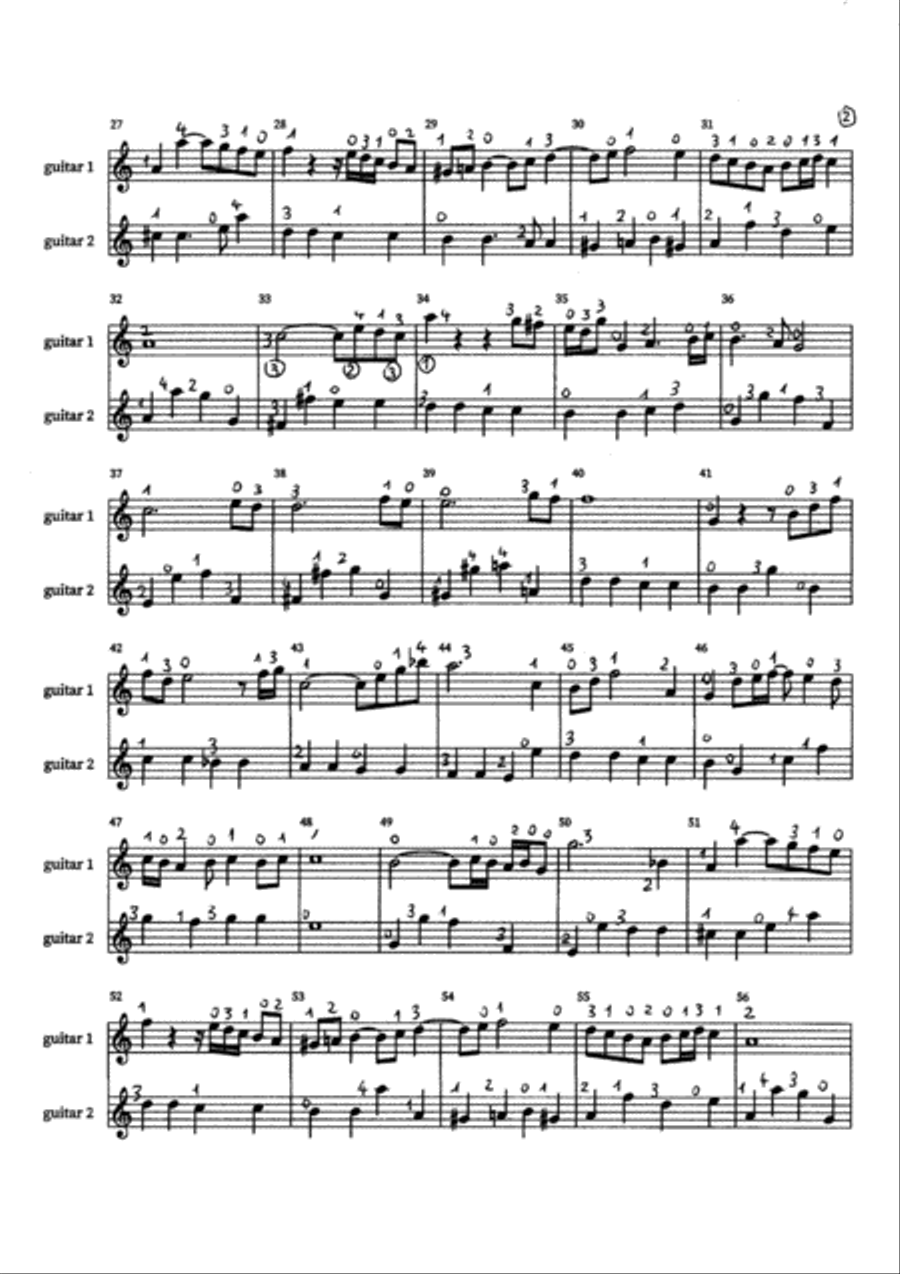 AIR ON G STRING by J.S. Bach-arranged for guitar duo by Sergio Vettore Acoustic Guitar scores gallery preview page 4