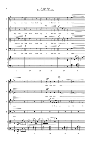 If I Can Stop One Heart From Breaking (SATB with piano) image number null