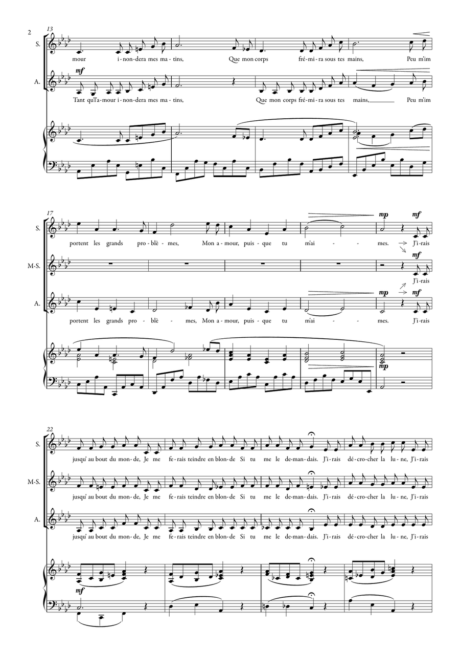 Hymne A L'amour Hymne A L'amour SSA scores gallery preview page 3