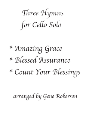 Book cover for Three Hymns for Cello Solo and Piano