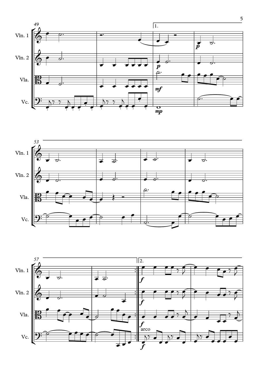Dreams Dreams String Quartet scores gallery preview page 5