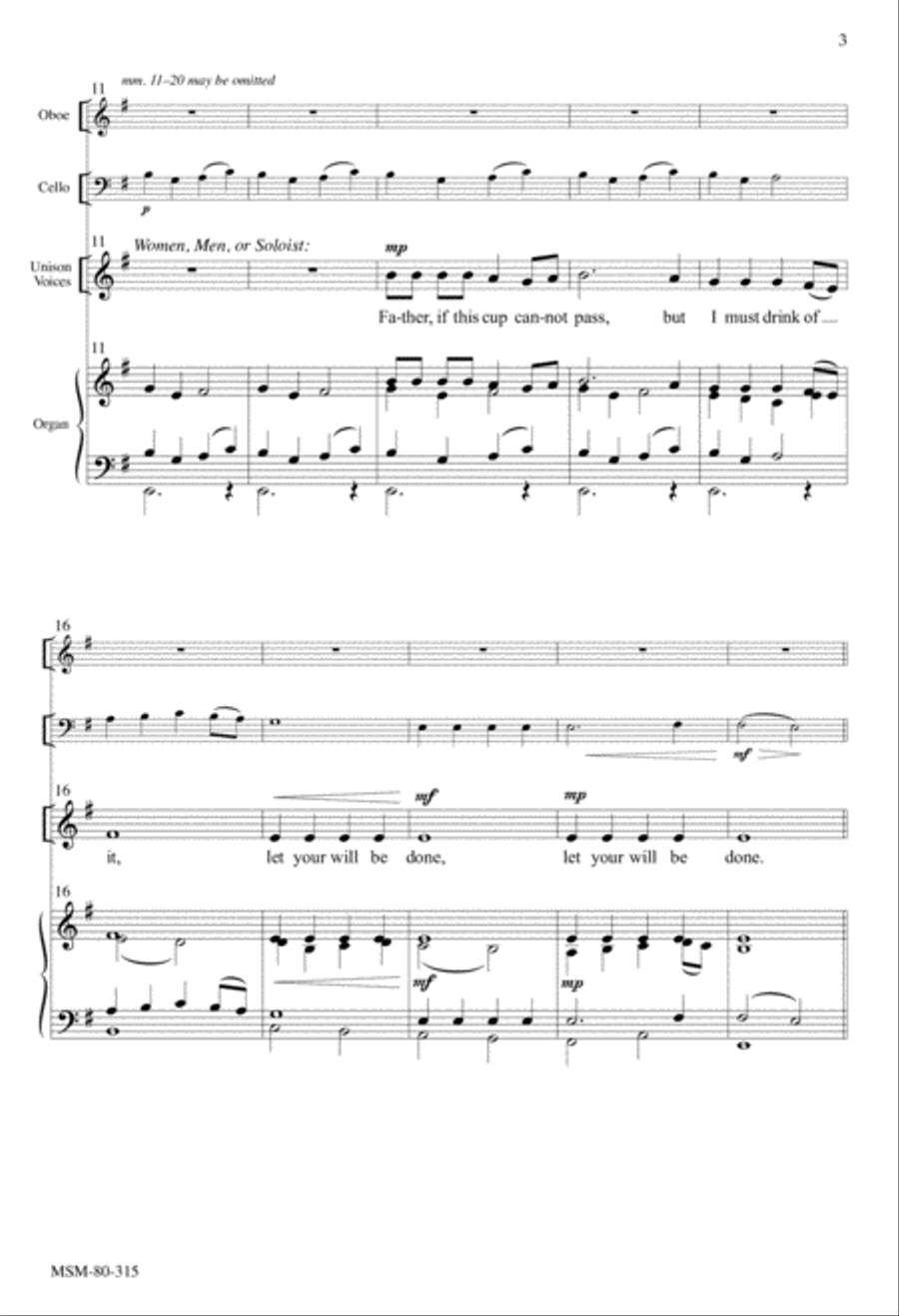 Father, if This Cup Cannot Pass: A Holy Week Meditation 4-Part scores gallery preview page 3