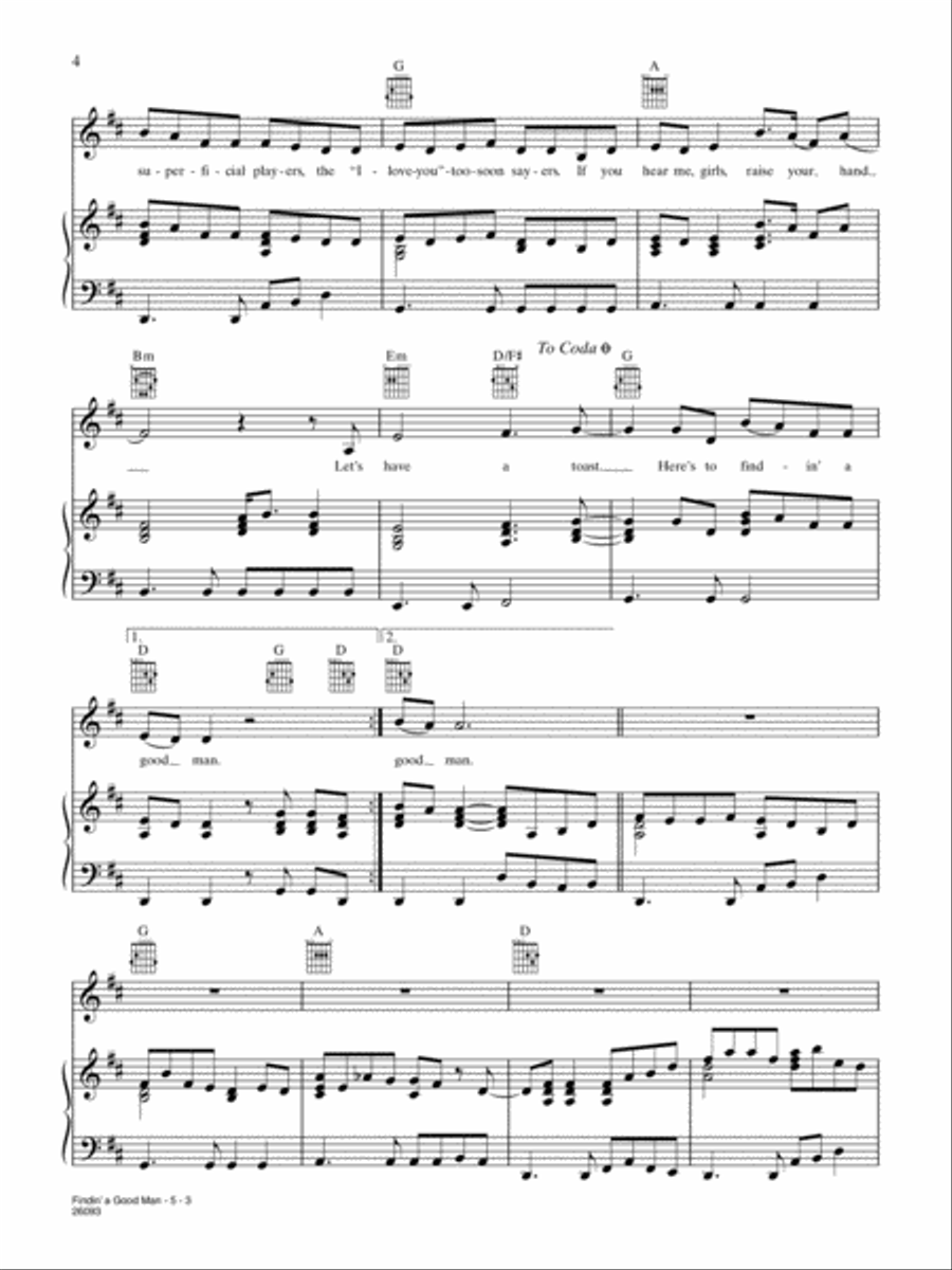 Finding a Good Man Finding a Good Man Piano, Vocal, Guitar scores gallery preview page 3