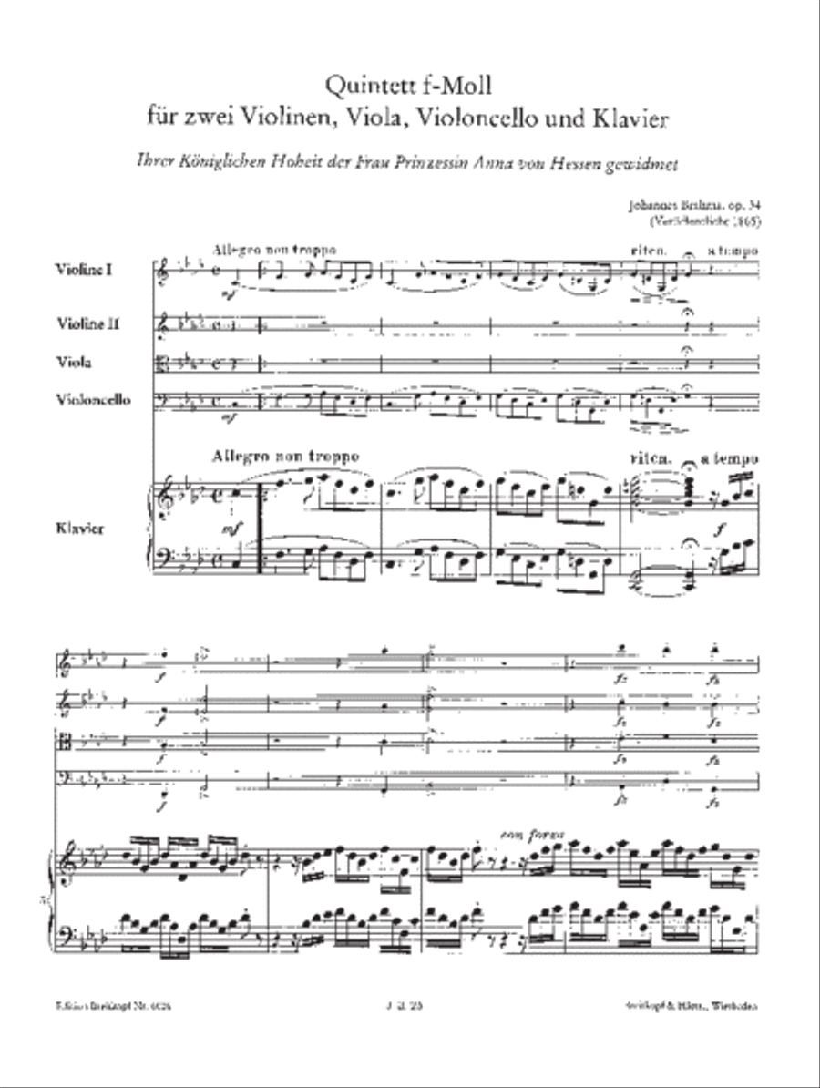 Piano Quintet in F minor Op. 34 Piano Quintet scores gallery preview page 2