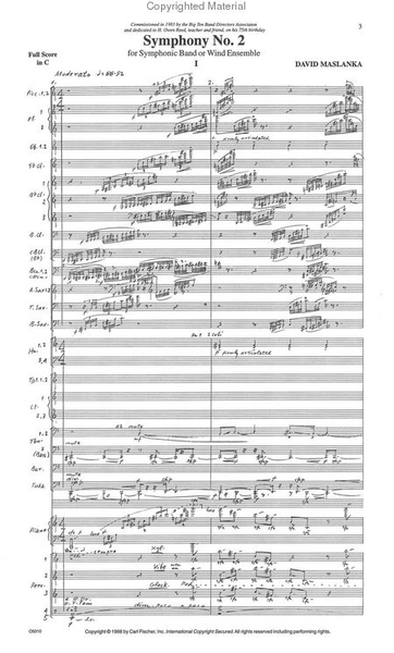 Symphony No. 2 by David Maslanka Bassoon - Sheet Music