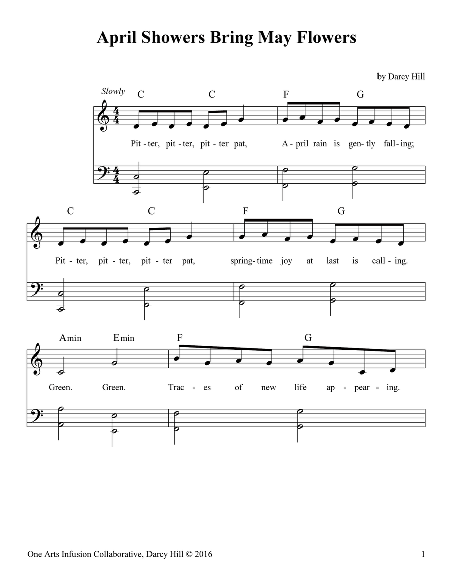 April Showers Bring May Flowers A Children's Song For Spring Piano, Vocal scores gallery preview page 2