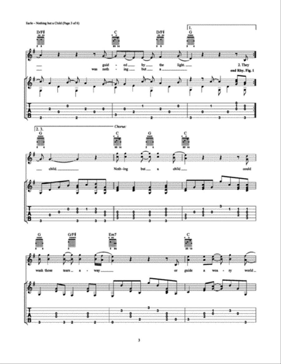 Nothing But A Child Nothing But A Child Electric Guitar scores gallery preview page 3