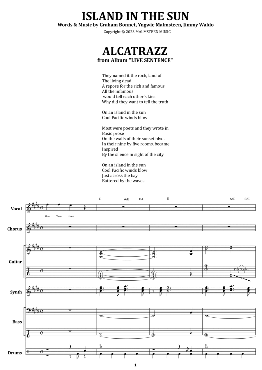 Island In The Sun Electric Guitar scores gallery preview page 1