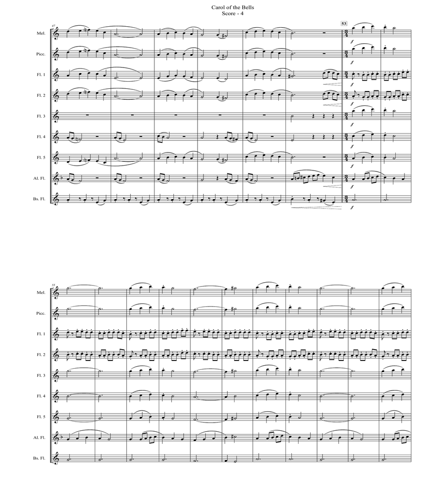 Carol of the Bells (for Flute Choir) image number null