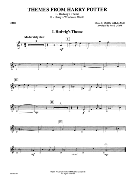 Harry Potter, Themes from: Oboe