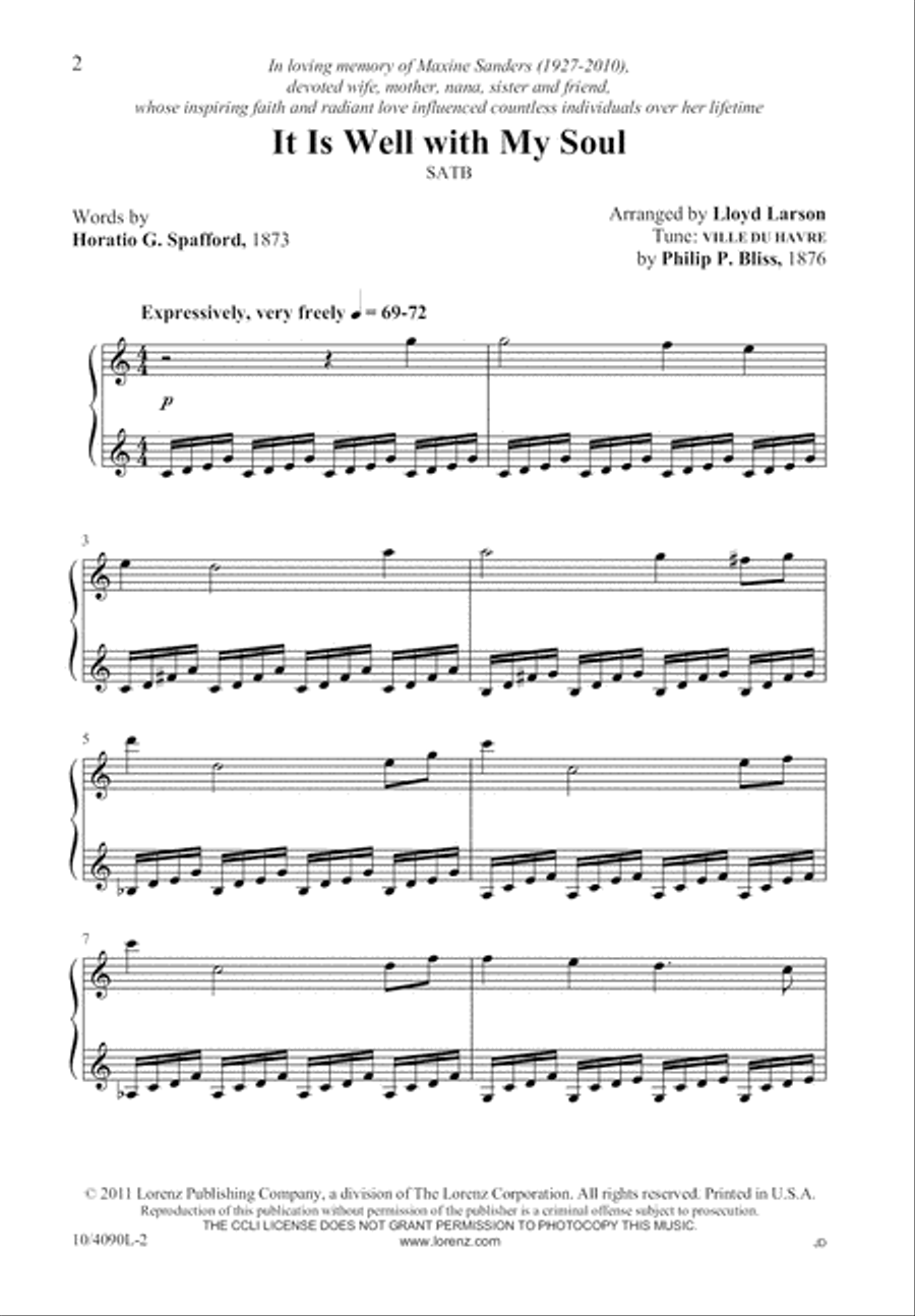 It Is Well With My Soul 4-Part scores gallery preview page 2
