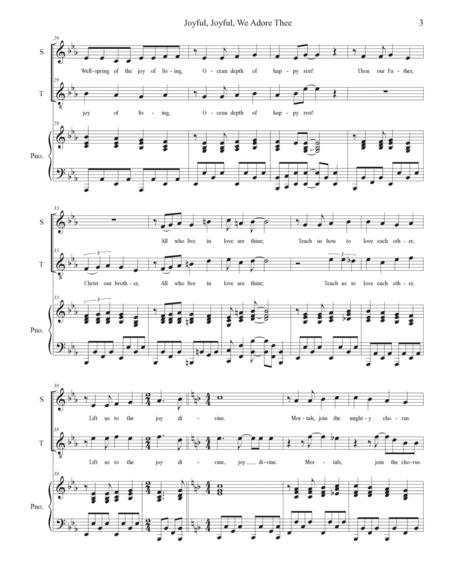 Joyful, Joyful, We Adore Thee (2-part choir - (Soprano and Tenor) image number null