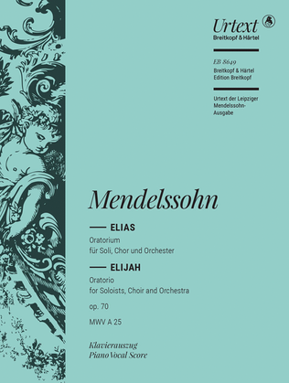 Book cover for Elijah Op. 70 MWV A 25