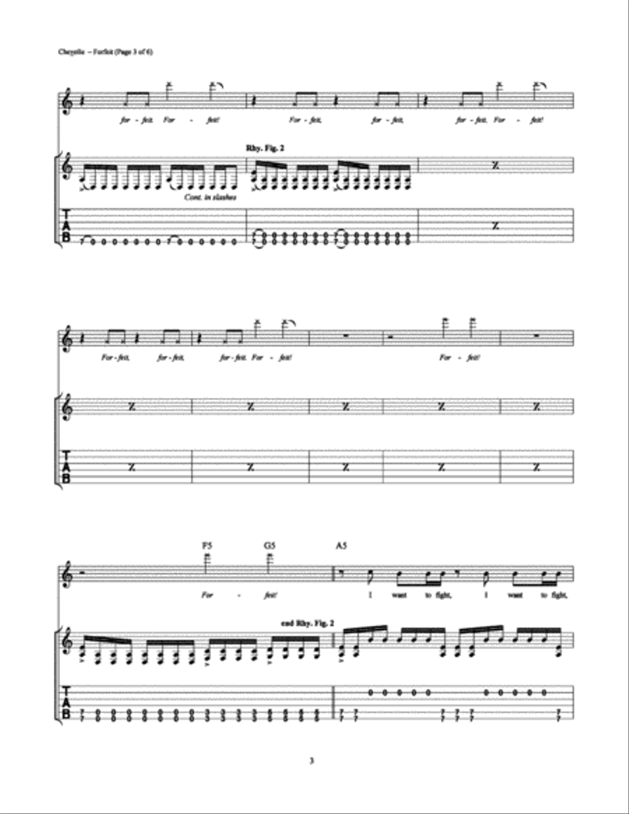 Forfeit Electric Guitar scores gallery preview page 3