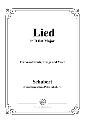 Book cover for Schubert-Lied,in D flat Major,for For Woodwinds,Strings and Voice