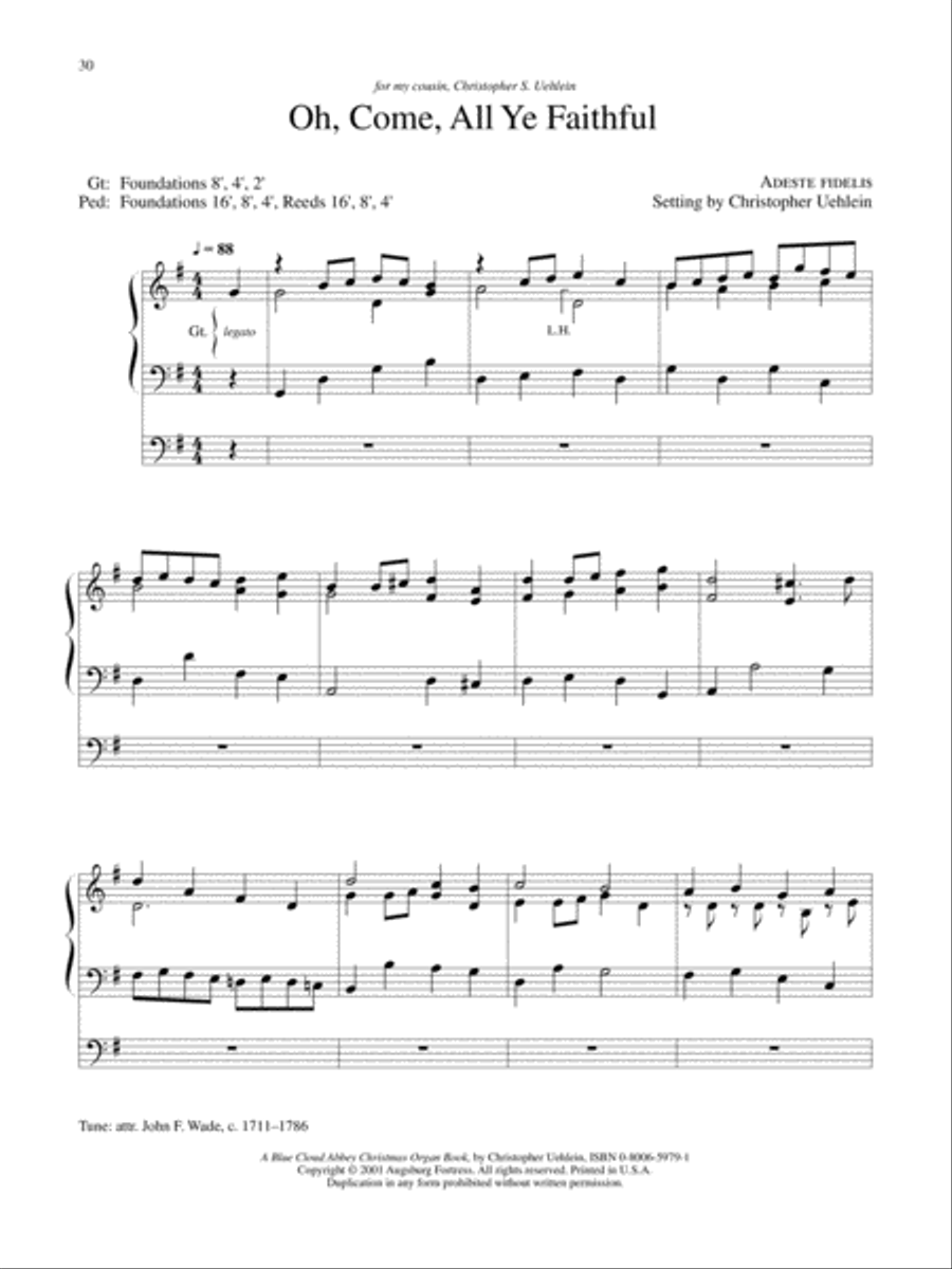 A Blue Cloud Abbey Christmas (Organ Book) Organ scores gallery preview page 2