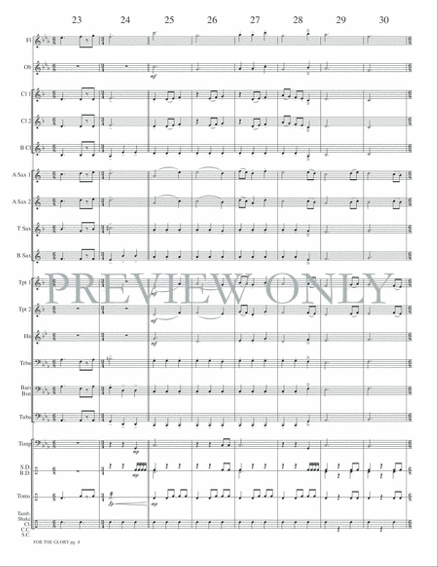 For the Glory For the Glory Concert Band scores gallery preview page 7