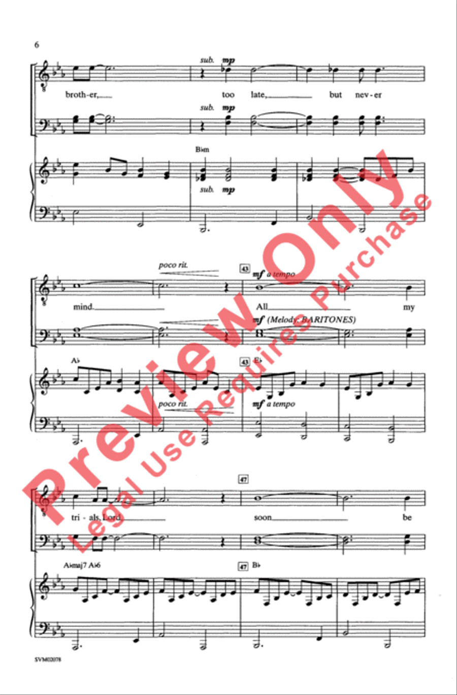 All My Trials - TBB 3-Part scores gallery preview page 6