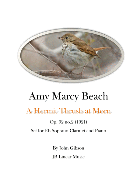 Amy Beach - Hermit Thrush at Morn set for E-Flat Clarinet and Piano image number null