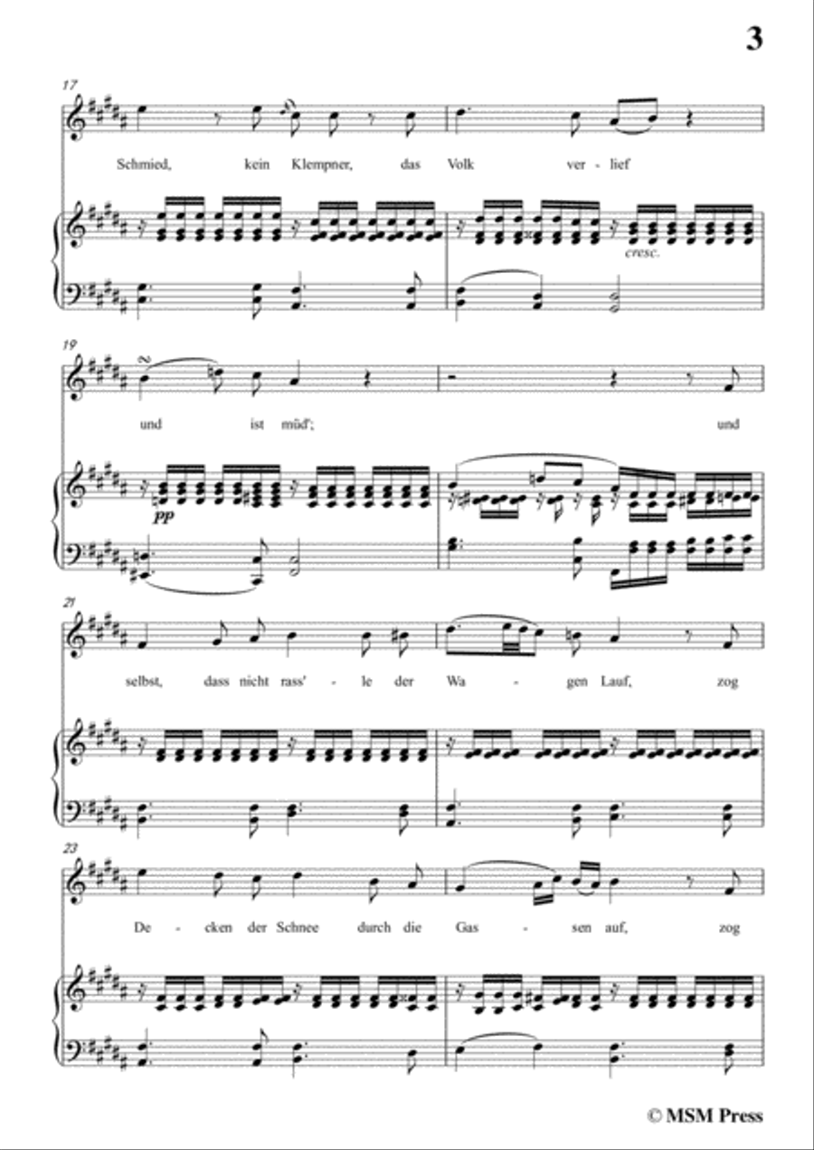 Schubert-Der Winterabend,in B Major,D.938,for Voice and Piano Voice Solo scores gallery preview page 5