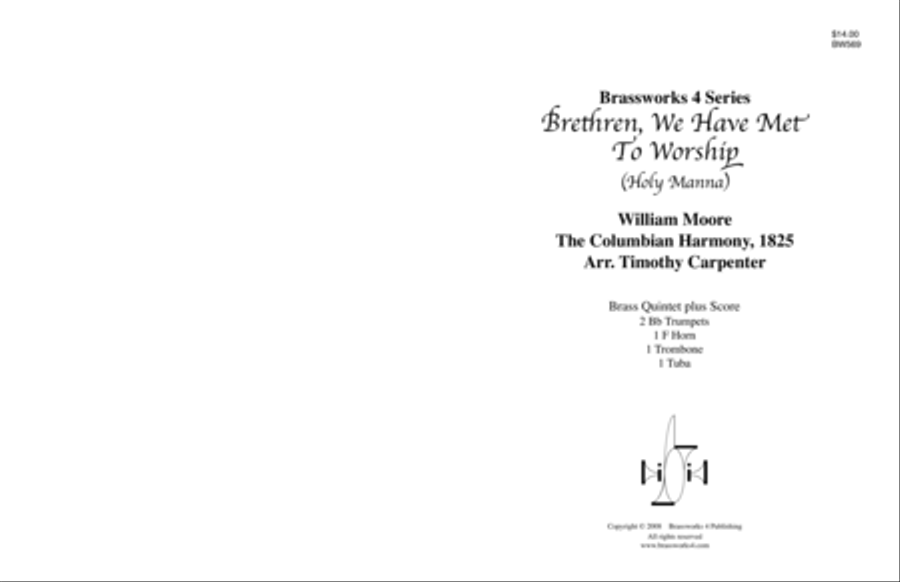 Brethren, We Have Met to Worship Brass Quintet scores gallery preview page 1