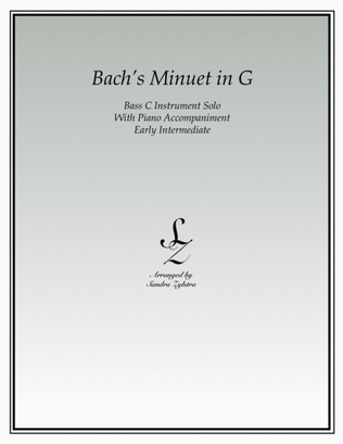 Bach's Minuet In G (bass C instrument solo)