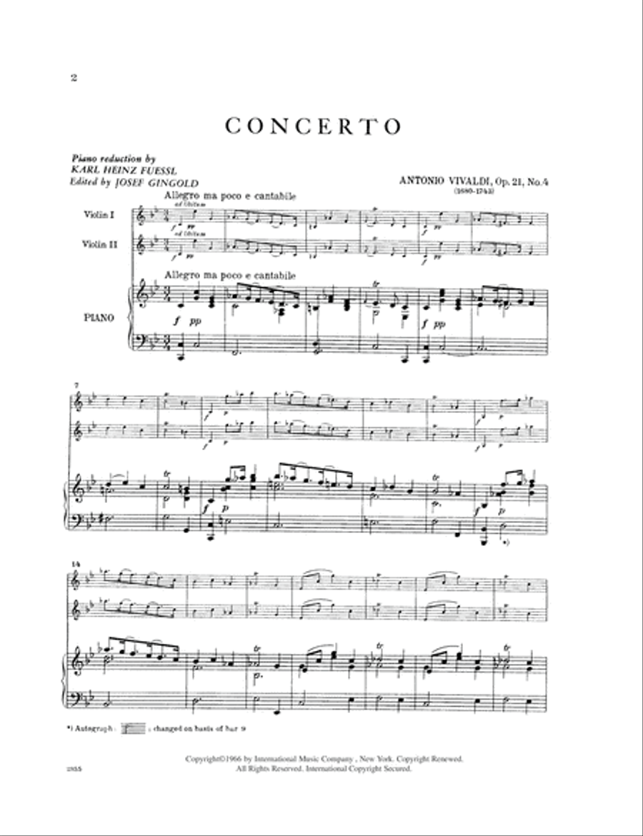 Concerto In C Minor, Rv 509 Violin scores gallery preview page 2