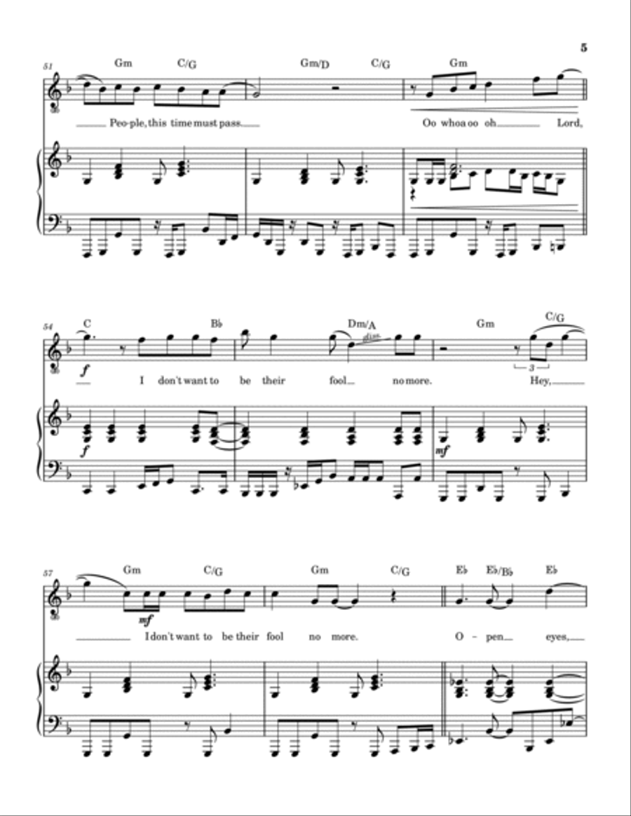 Creepin' Creepin' Piano, Vocal, Guitar scores gallery preview page 6