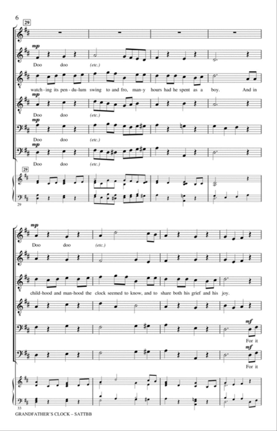 Grandfather's Clock (arr. Philip Lawson) A Cappella scores gallery preview page 5