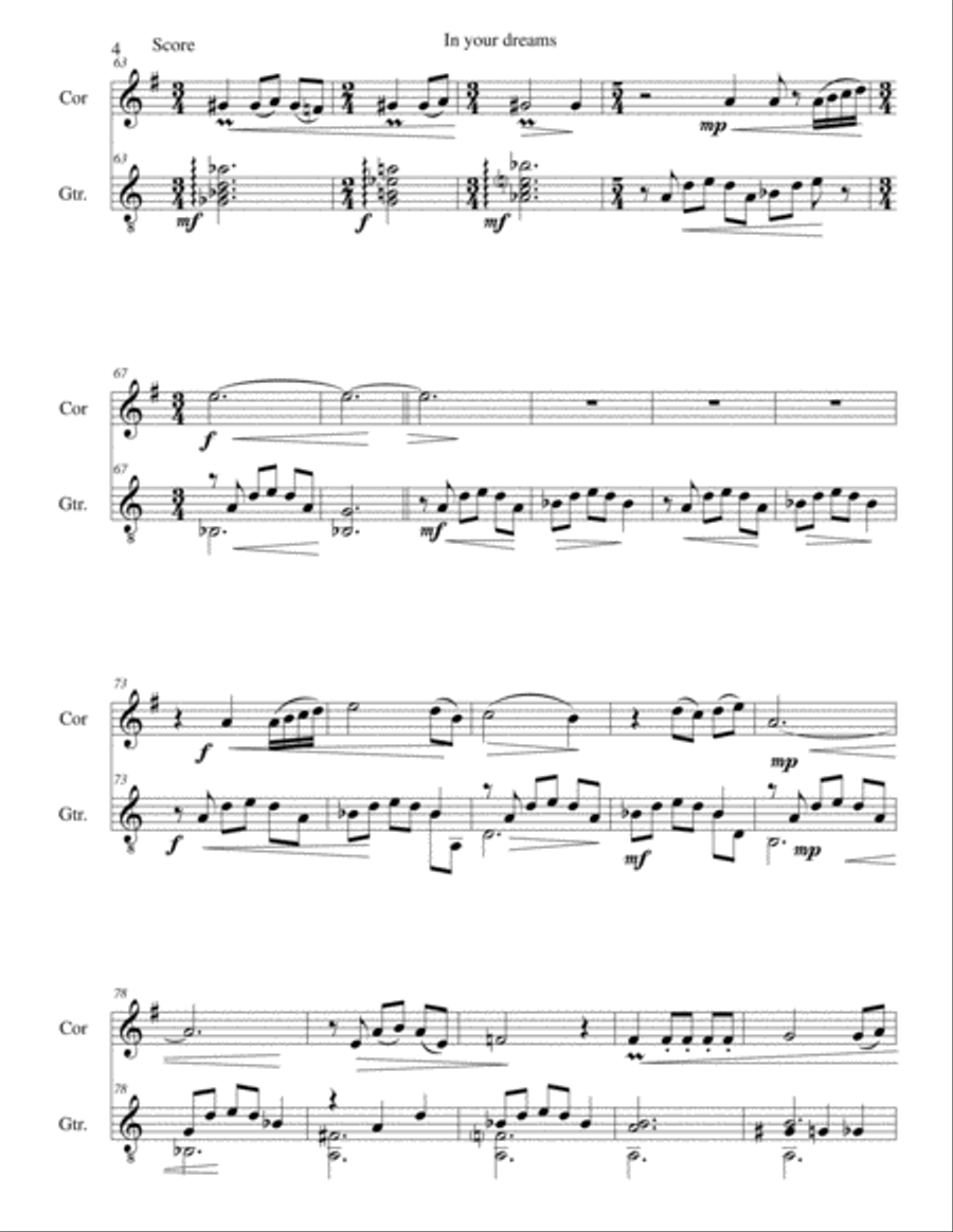 In your dreams (L'Inconscient) for cor anglais and guitar English Horn scores gallery preview page 4