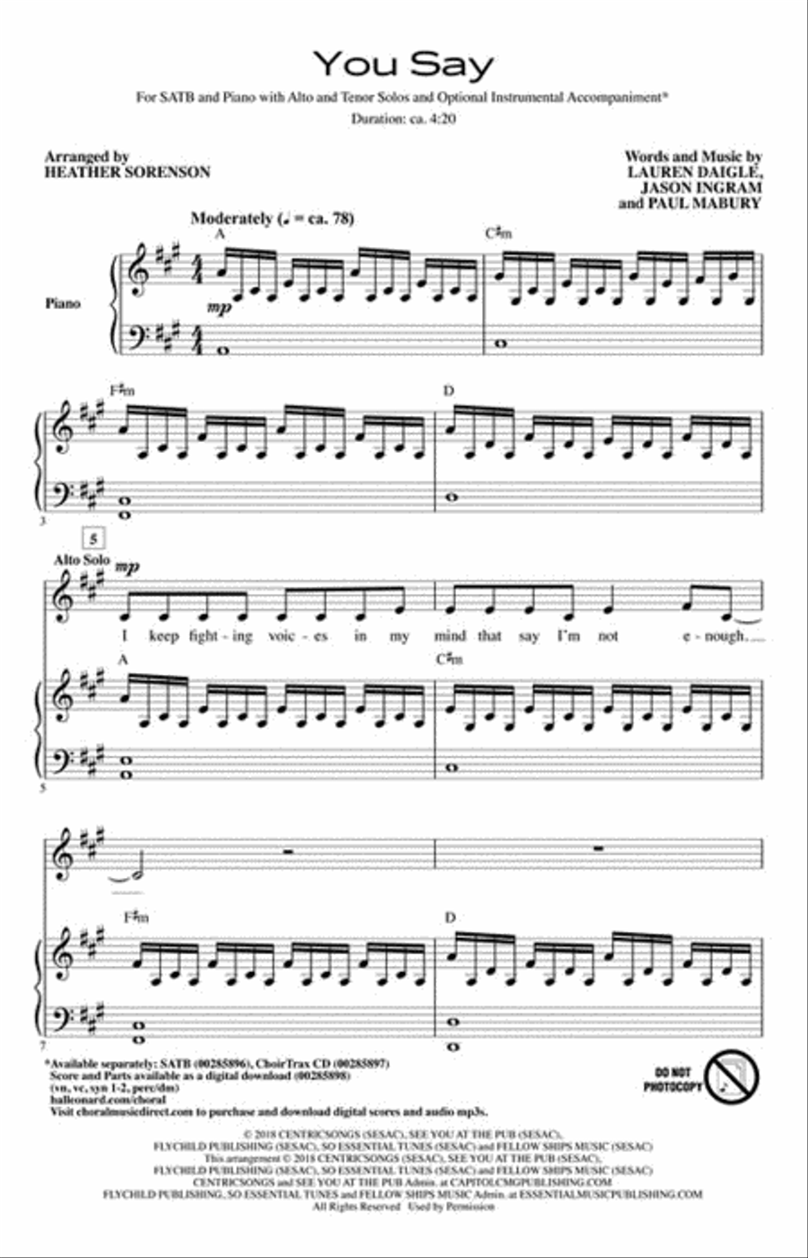 You Say 4-Part scores gallery preview page 2