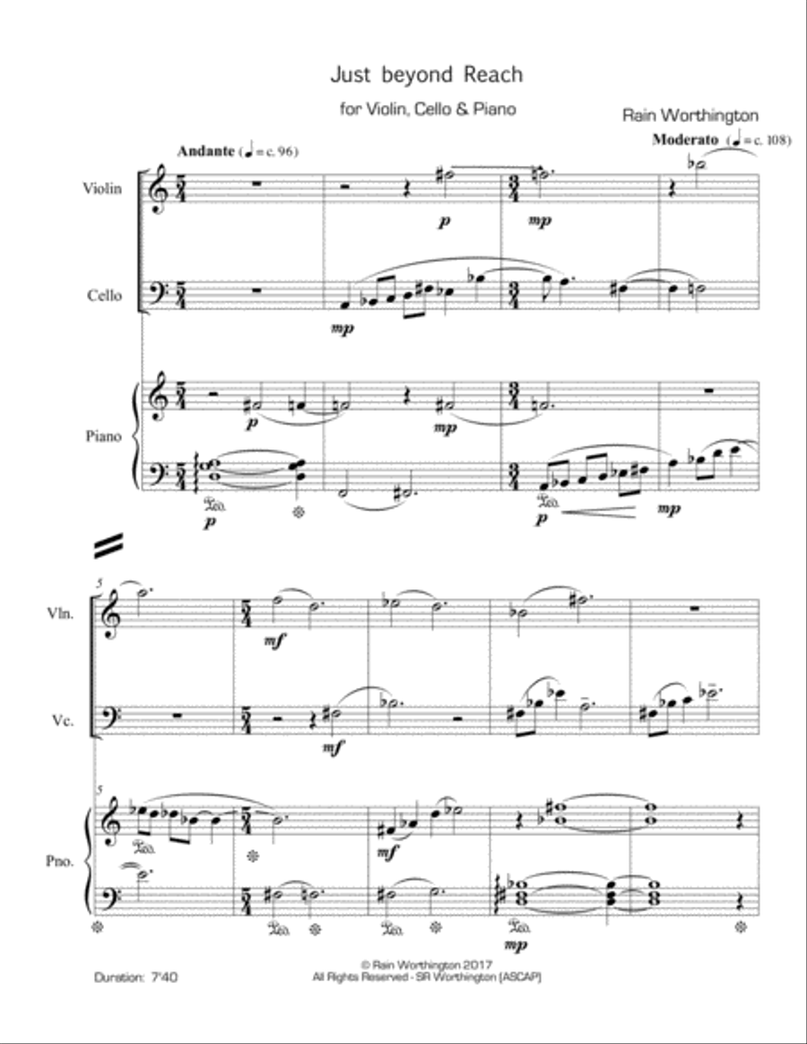 Just beyond Reach - for piano trio Piano Trio scores gallery preview page 2