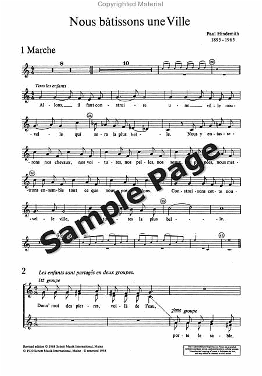 Hindemith Bauen Eine Stadt Cho Children's Choir scores gallery preview page 3