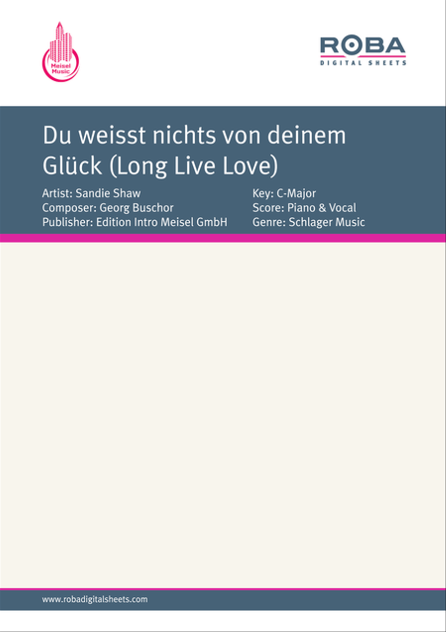 Du weisst nichts von deinem Gluck (Long Live Love) Voice scores gallery preview page 1
