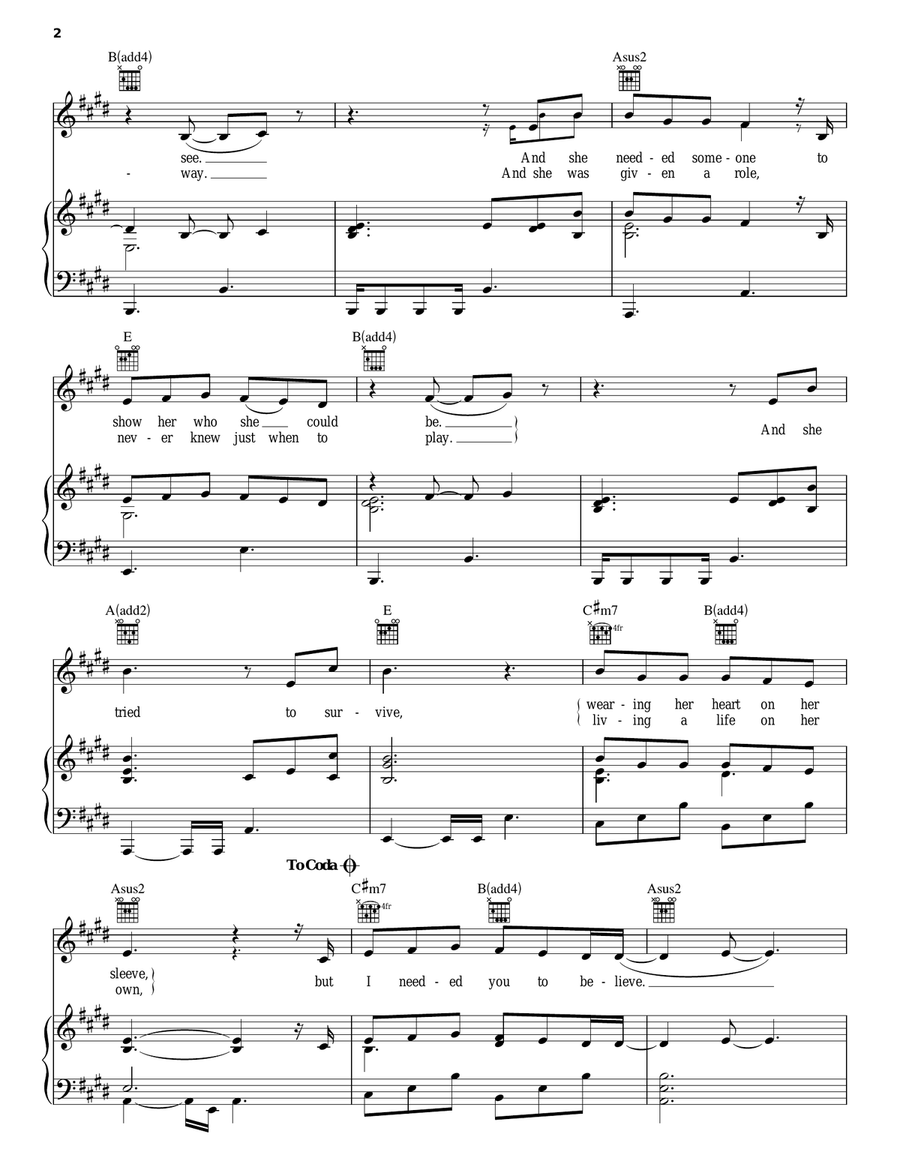 Two Worlds Collide Piano, Vocal, Guitar scores gallery preview page 2