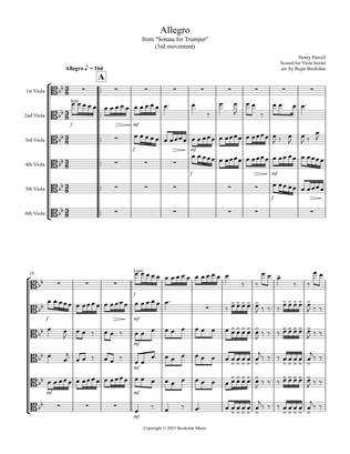 Allegro (from "Sonata for Trumpet") (Bb) (Viola Sextet)
