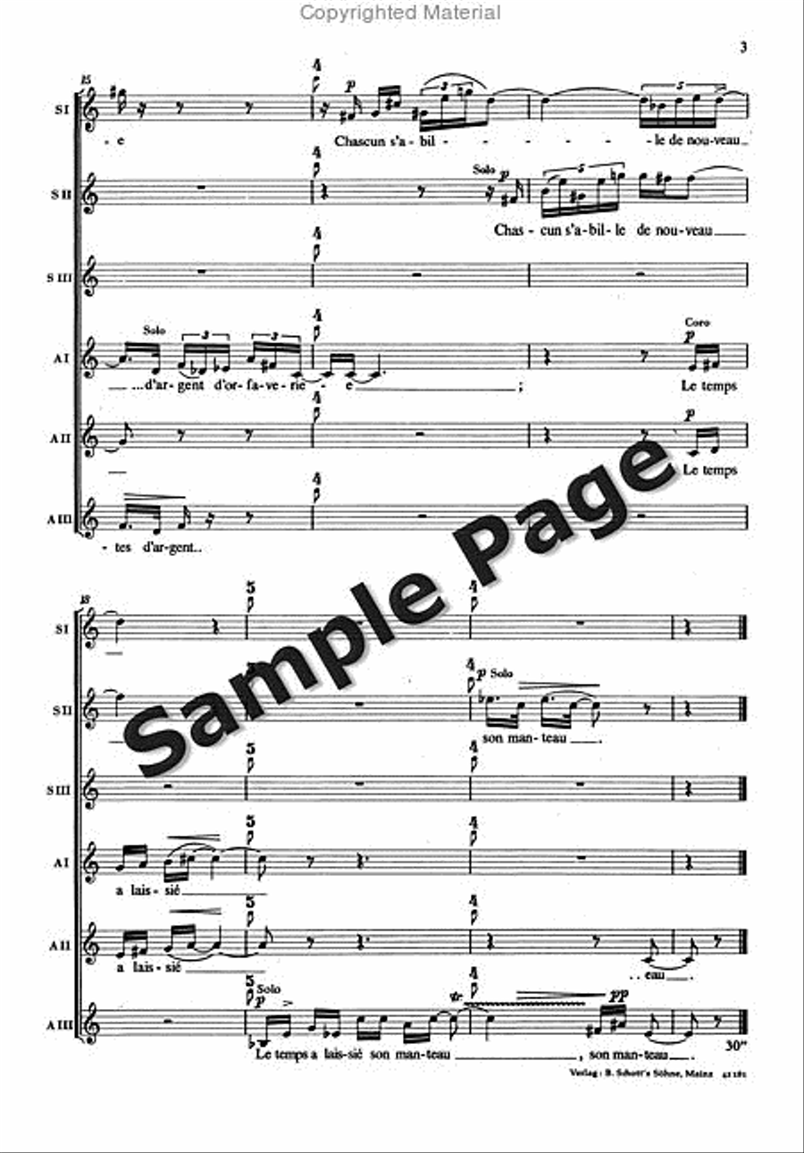 Killmayer Le Temps A Laissie Son Manteau Women's Choir scores gallery preview page 4